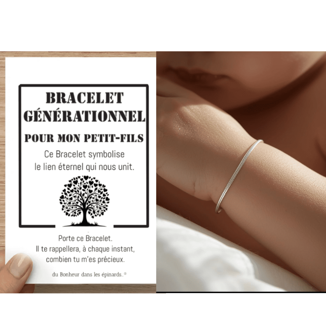CARTE POUR MON PETIT-FILS + BRACELET GENERATIONNEL (de 1 à 10 Bracelets) - D18