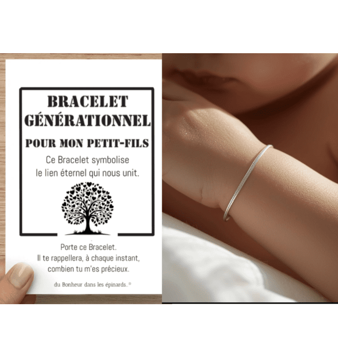 CARTE POUR MON PETIT-FILS + BRACELET GENERATIONNEL (de 1 à 10 Bracelets) - D18 