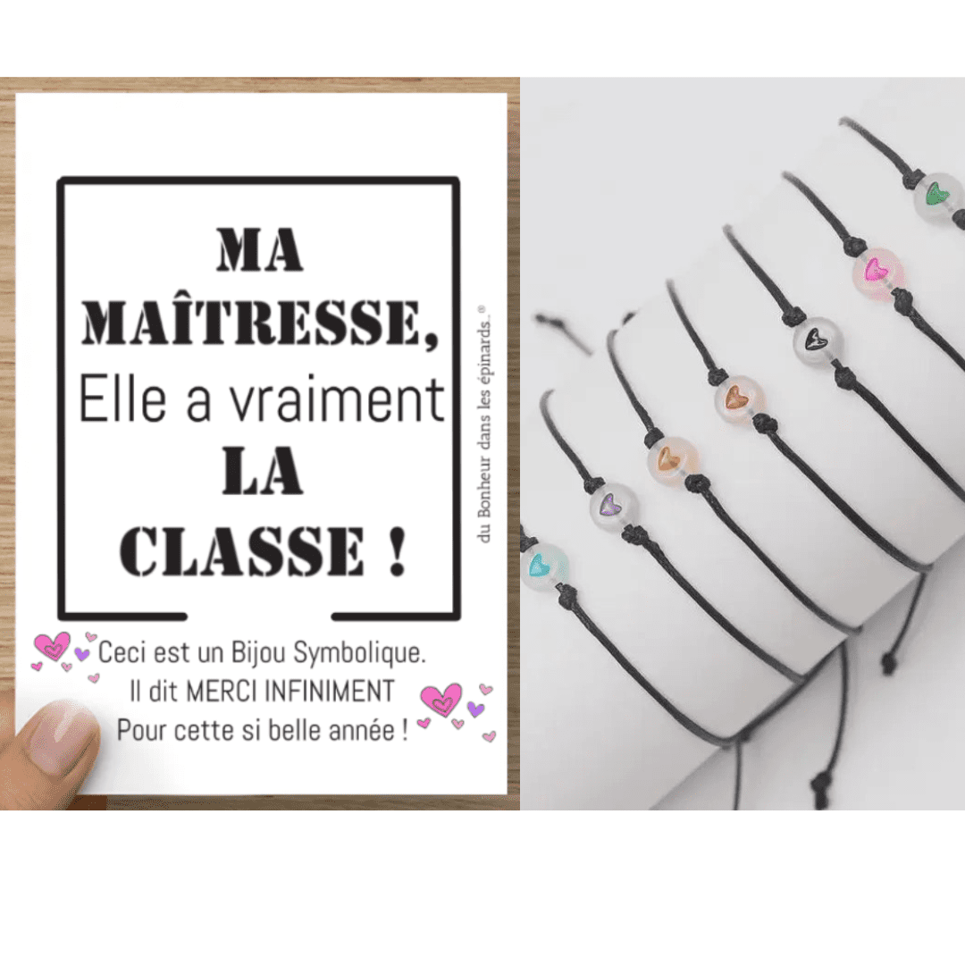 CARTE MAITRESSE + BRACELET JOLI COEUR