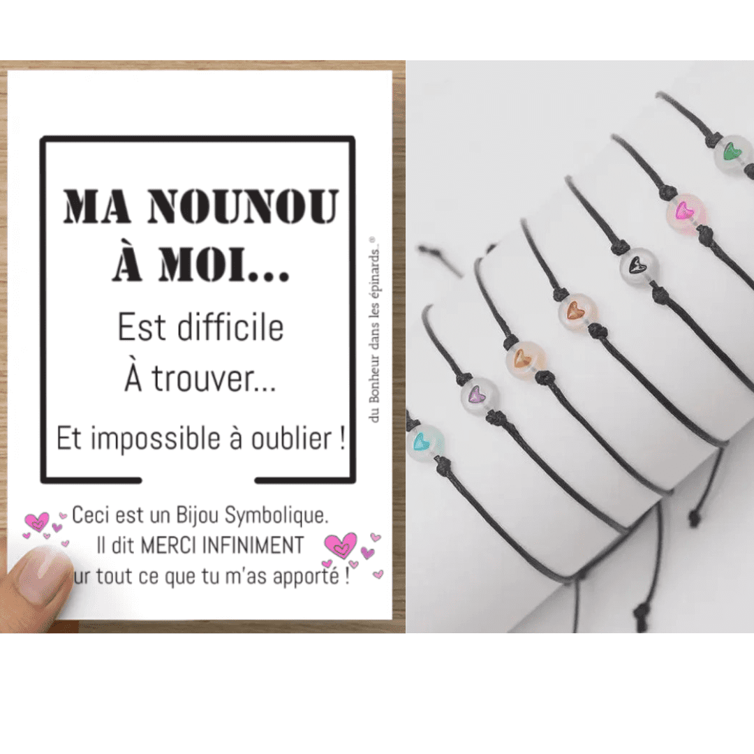 CARTE NOUNOU + BRACELET JOLI COEUR