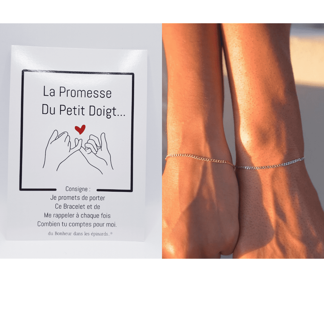 CARTE PROMESSE DU PETIT DOIGT + 2 GOURMETTES PROMESSE - R11