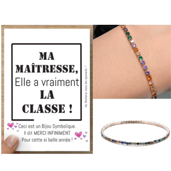 CARTE MAITRESSE + BRACELET CRISTAUX