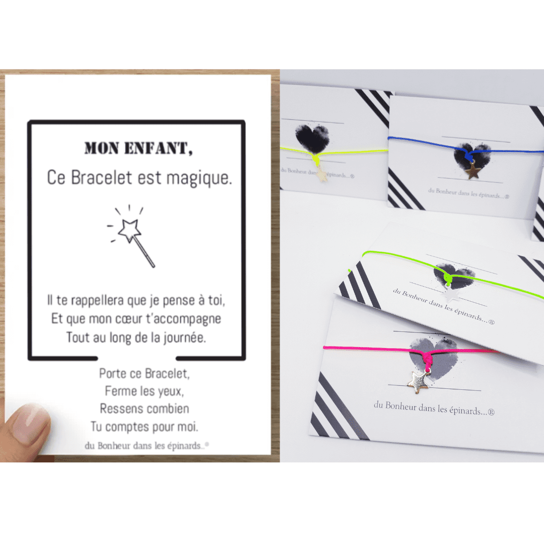CARTE + 2 à 10 BRACELETS - MON ENFANT -  ETOILE - D13 