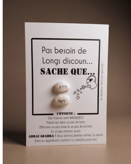 CARTE + 2 GRAINES MAGIQUES "JE T'AIME PAPY" - F30 