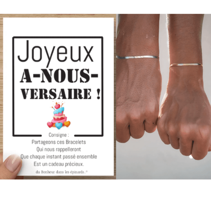 CARTE A-NOUS-VERSAIRE + 2 BRACELETS D'ANNIVERSAIRE - R58 