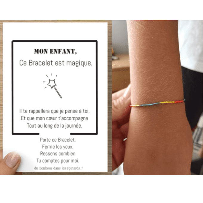 CARTE + DUO DE BRACELETS PARENT-ENFANT - MON ENFANT - D13 