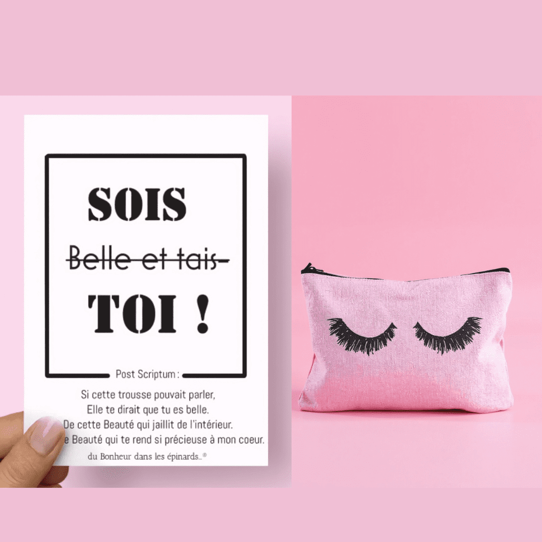 Trousse De Maquillage Personnalisée - Imprimez Vos Photos/textes Des Deux Côtés - Cadeau Unique Pour Proches