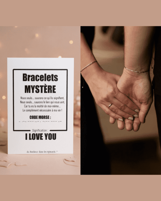 CARTE I LOVE YOU + 2 BRACELETS MORSE - R24