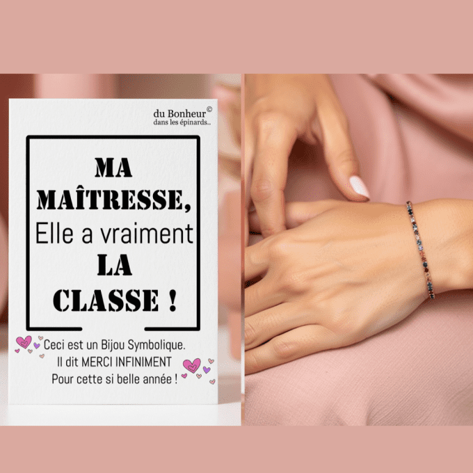 CARTE MAITRESSE + BRACELET CRISTAUX - D15