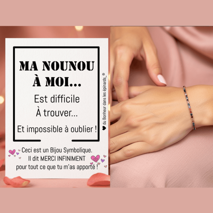 CARTE NOUNOU + BRACELET CRISTAUX - D17