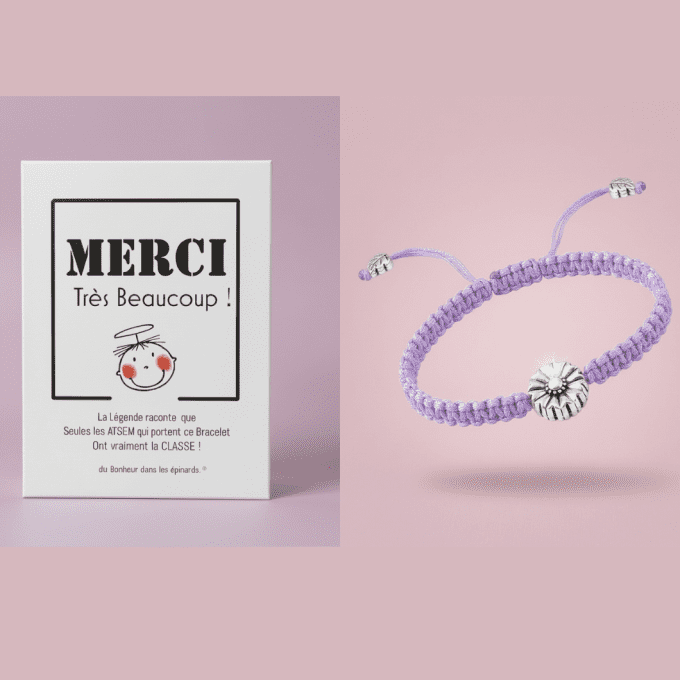 CARTE MERCI ATSEM + BRACELET JOLIE FLEUR - PARME