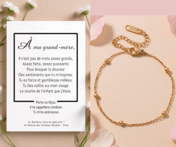 CARTE A MA GRAND-MERE + BRACELET - F43