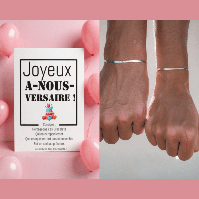 CARTE A-NOUS-VERSAIRE + 2 BRACELETS D'ANNIVERSAIRE - R58