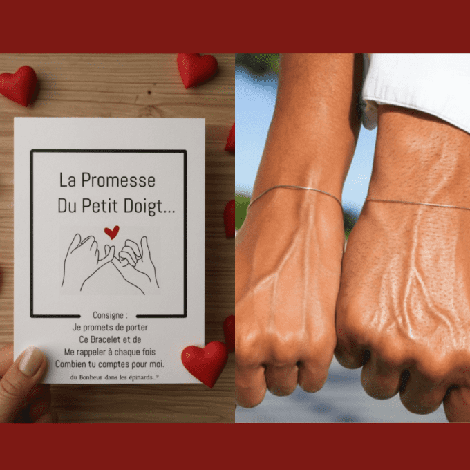 CARTE PROMESSE DU PETIT DOIGT + 2 BRACELETS PROMESSE - R11 