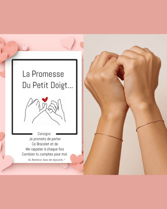CARTE PROMESSE DU PETIT DOIGT + 2 BRACELETS PROMESSE - R11
