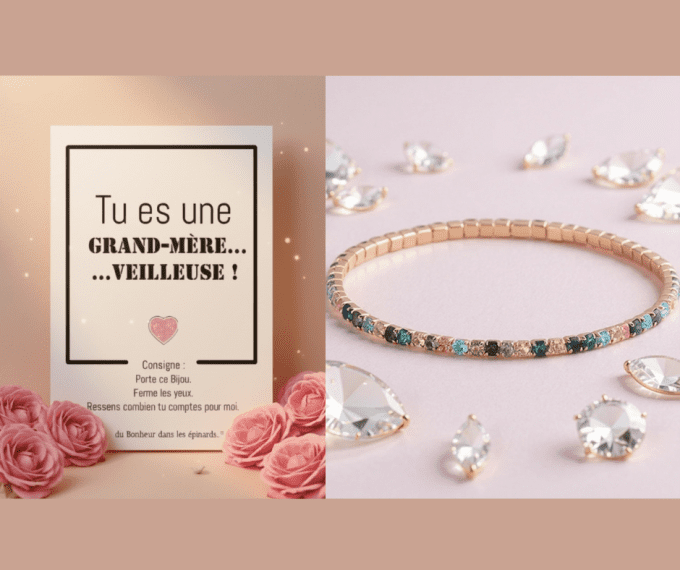 CARTE GRAND MERE VEILLEUSE + BRACELET - F15