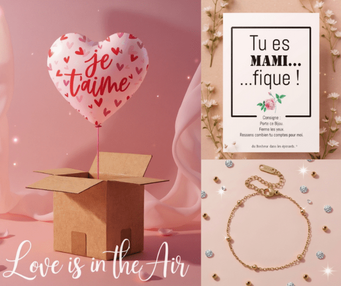 BALLON + BIJOU + CARTE + VOTRE MESSAGE -  FETE DES GRANDS-MERES