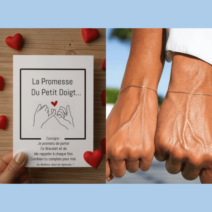 CARTE PROMESSE DU PETIT DOIGT + 2 BRACELETS PROMESSE - R11
