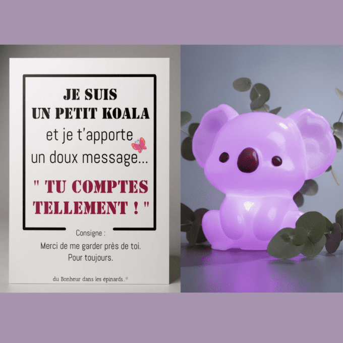 CARTE PETIT KOALA + 1 FIGURINE KOALA PHOSPHORESCENT - S31