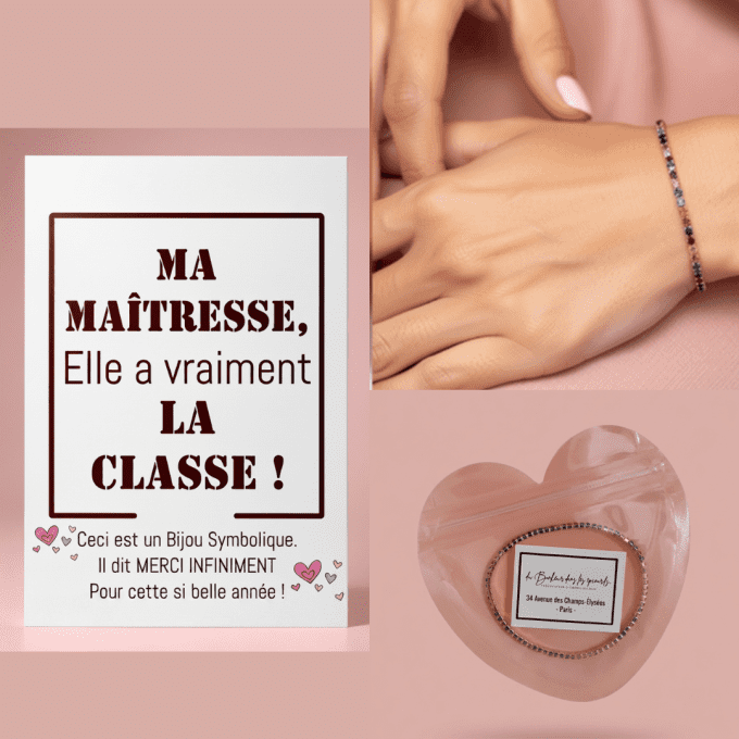CARTE MAITRESSE + BRACELET CRISTAUX - D15