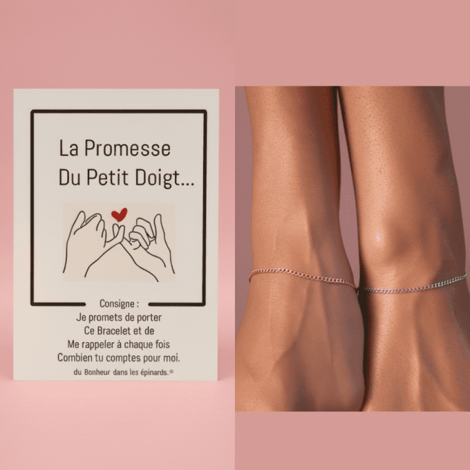 CARTE PROMESSE DU PETIT DOIGT + 2 BRACELETS PROMESSE - R11