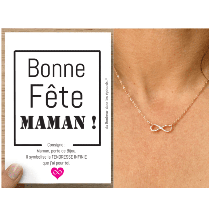 CARTE + COLLIER INFINI - Modèle au choix 