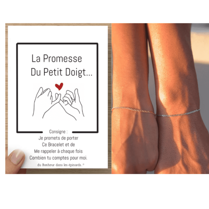 CARTE PROMESSE DU PETIT DOIGT + 2 BRACELETS PROMESSE - R11