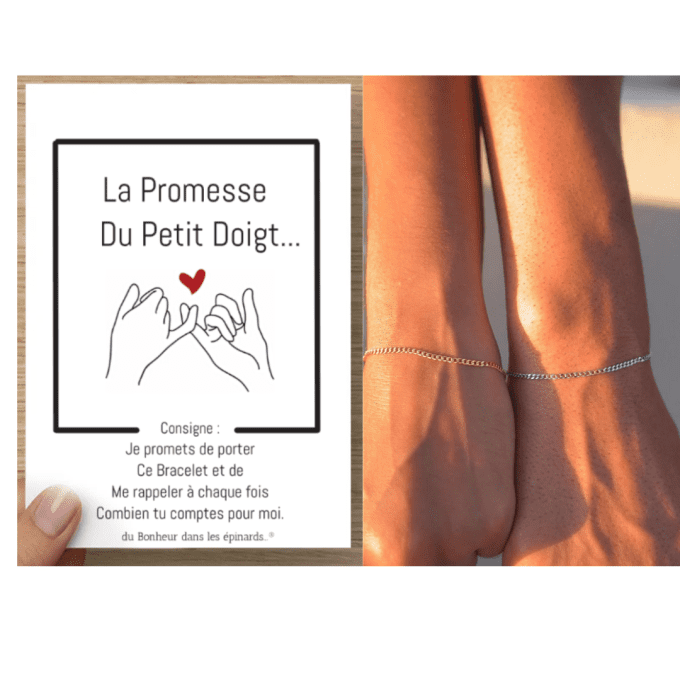 CARTE PROMESSE DU PETIT DOIGT + 2 BRACELETS PROMESSE - R11