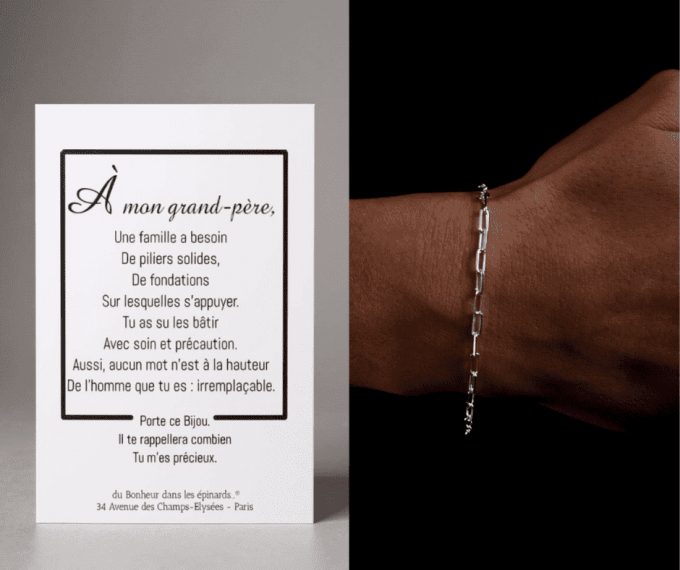 CARTE A MON GRAND-PERE + BRACELET - F42 