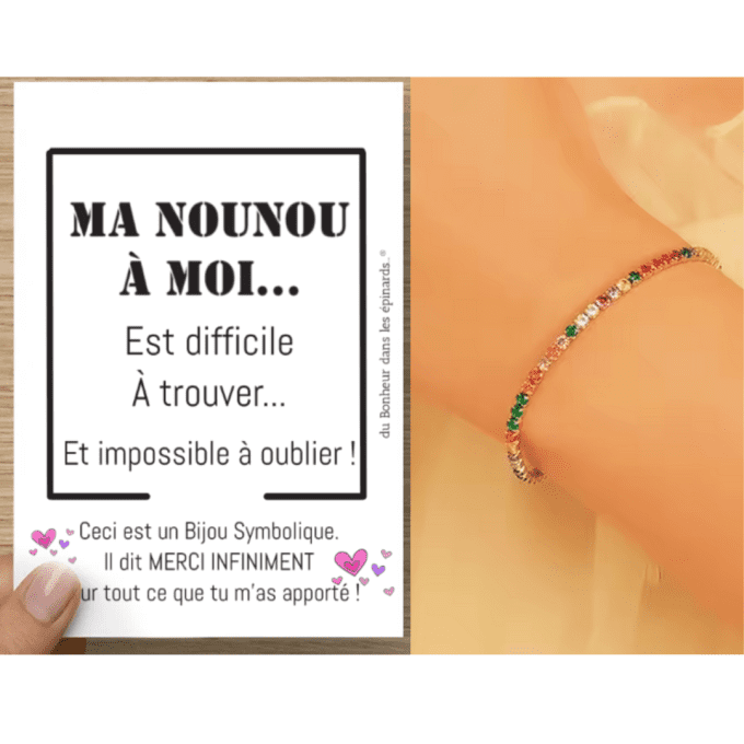 CARTE NOUNOU + BRACELET CRISTAUX