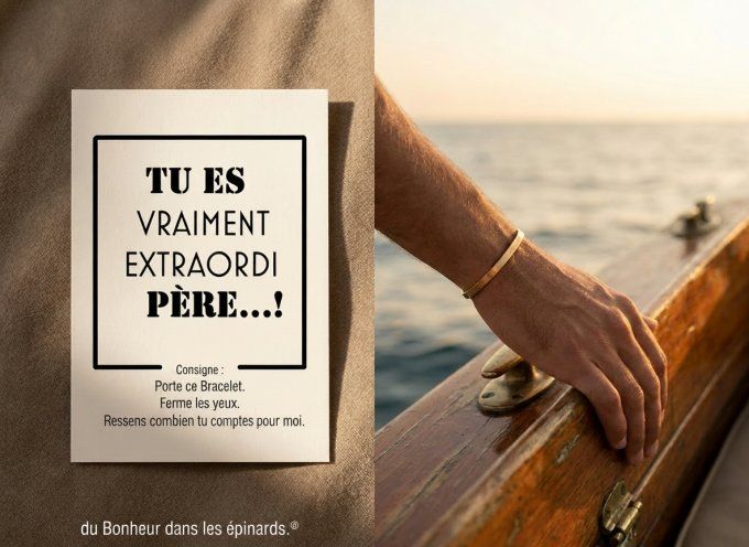 CARTE EXTRAORDI PERE + BRACELET JONC - 3  COLORIS - F03