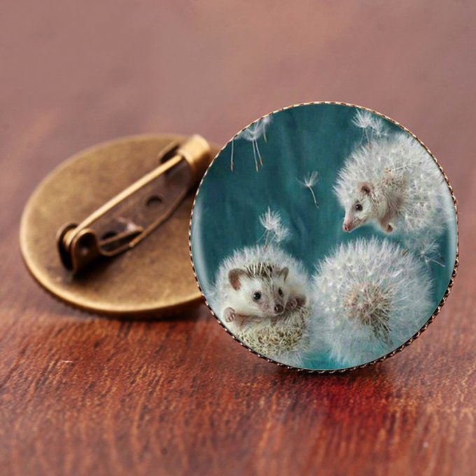 CARTE MON ENFANT + 1 BROCHE HERISSON - F10