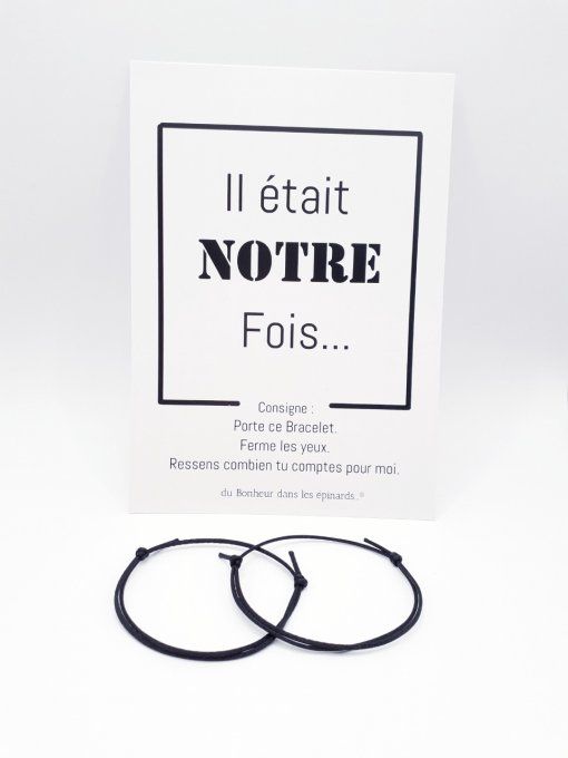 CARTE IL ETAIT NOTRE FOIS + 2 BRACELETS (14 coloris au choix) - R10