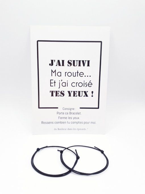 CARTE  J'AI SUIVI MA ROUTE + 2 BRACELETS PERMANENTS - R08