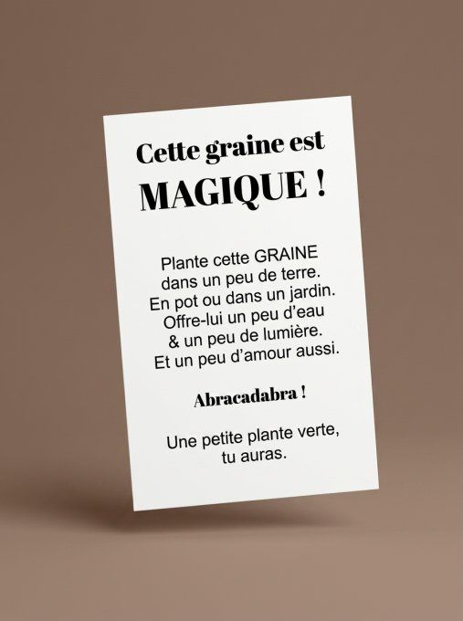 GRAINE MAGIQUE - FIN D'ANNEE SCOLAIRE - MERCI 