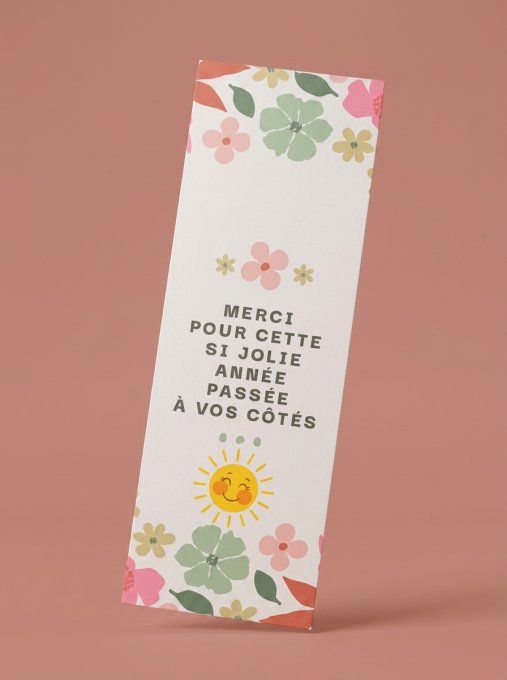 LOT DE 5 MARQUES-PAGES - FIN D'ANNEE SCOLAIRE - MERCI