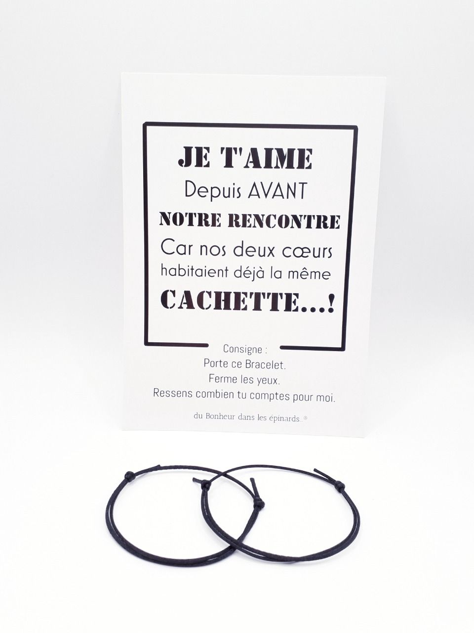CARTE  LA MEME CACHETTE + 2 BRACELETS - R09
