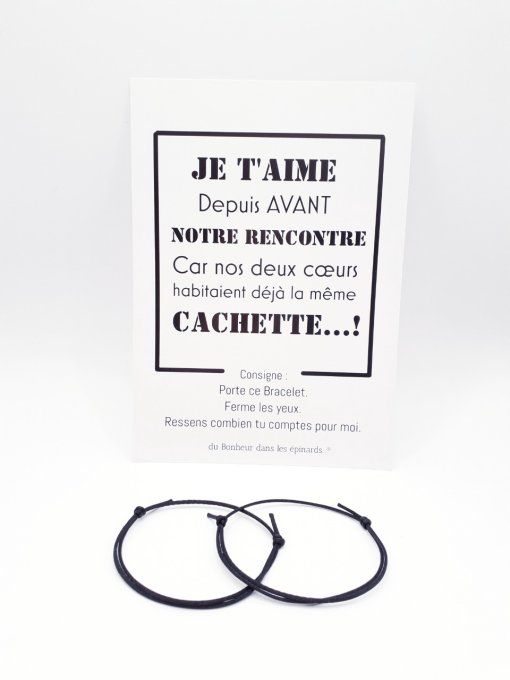 CARTE  LA MEME CACHETTE + 2 BRACELETS PERMANENTS - R09