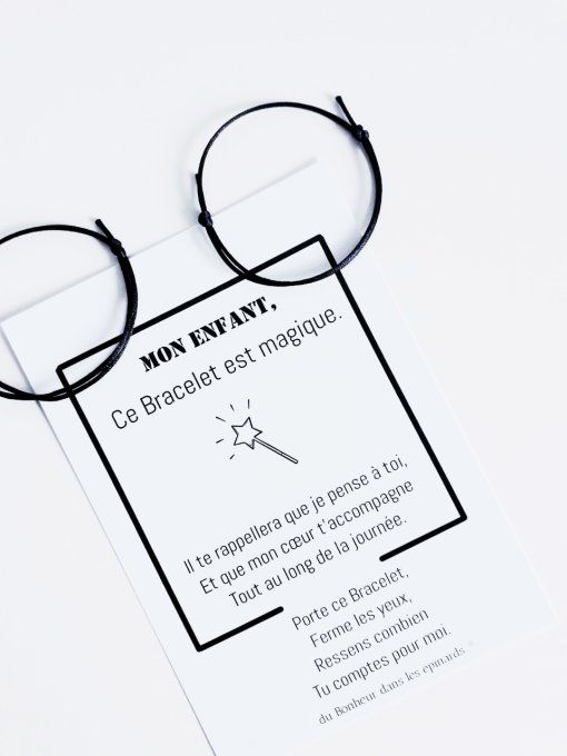 CARTE + 2 à 10 BRACELETS - MON ENFANT - 13 COLORIS AU CHOIX - D13