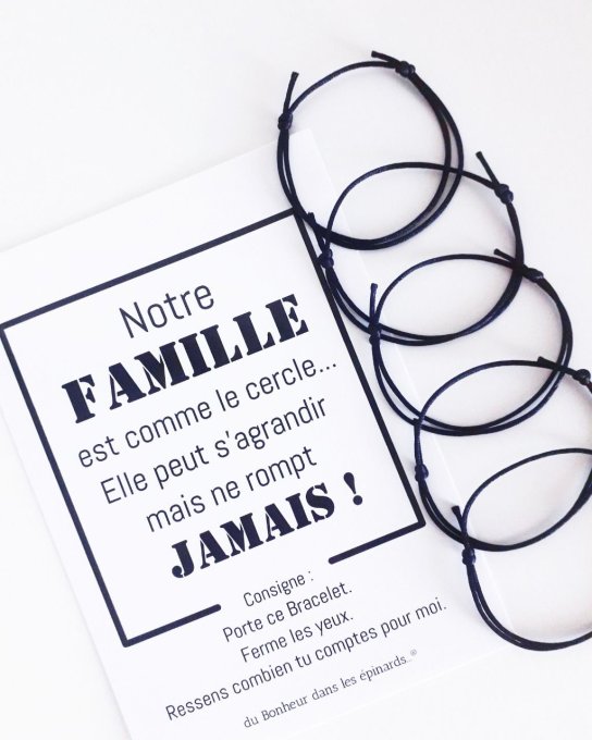 CARTE NOTRE FAMILLE  + 2 à 12 BRACELETS - F01