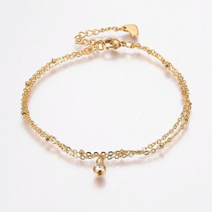 CARTE BONNE FETE MAMAN + BRACELET ZIRCON ROSE - F20