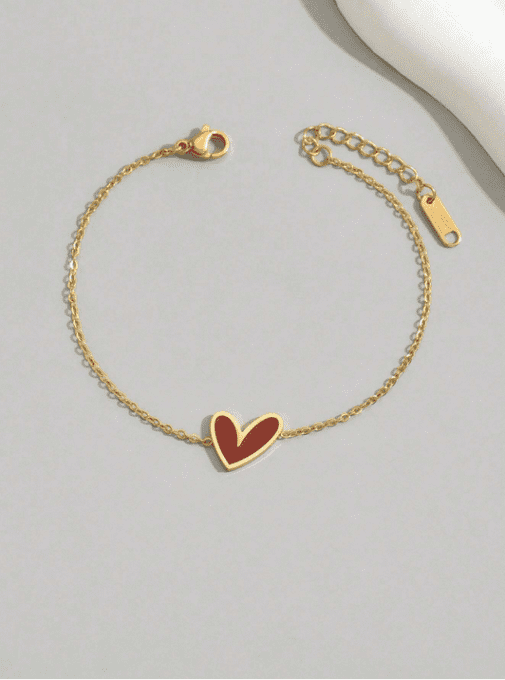 CARTE T'ES TROP FRAICHE + BRACELET COEUR POUR ELLE