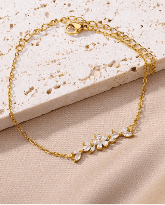 CARTE JE T'AIME UN PEU BEAUCOUP... + BRACELET FLEUR POUR ELLE