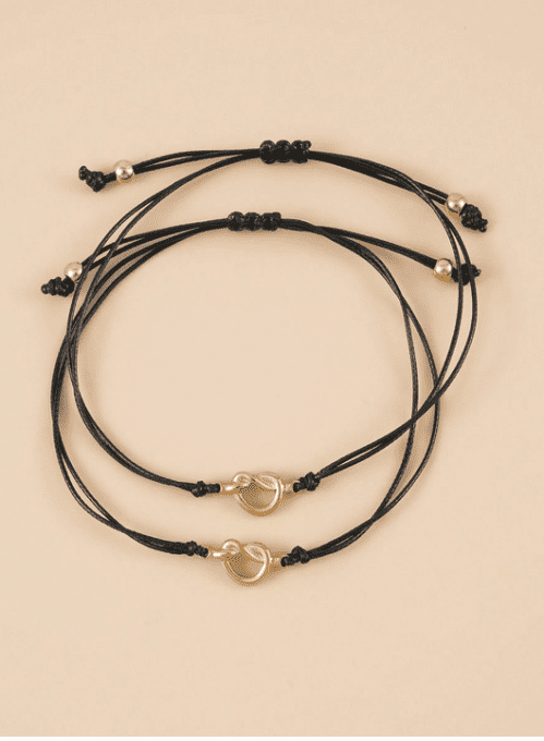 CARTE JE T'AIME AUSSI FORT QUE LE LIEN + 2 BRACELETS NOEUDS
