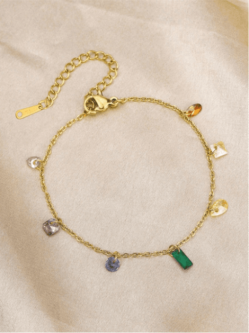 CARTE A MA MERE + BRACELET 7 PIERRES - F41