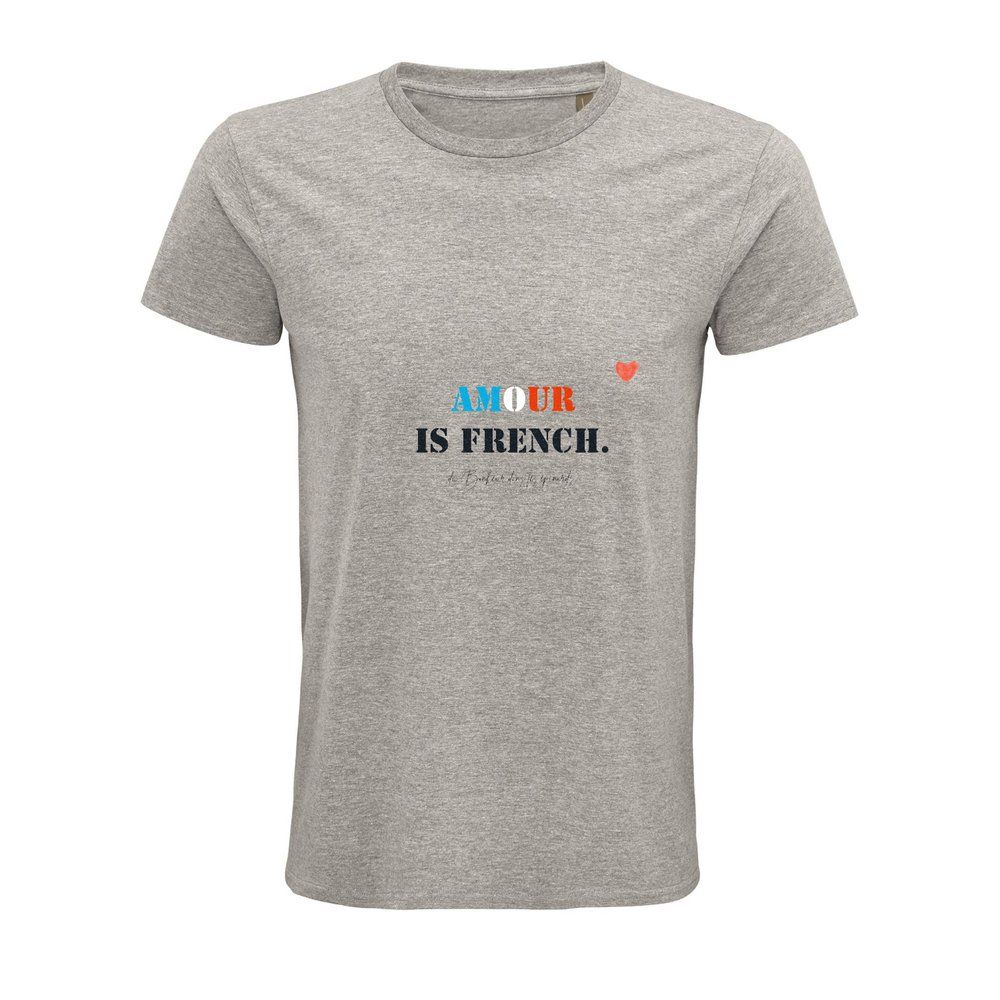 T-SHIRT HOMME - AMOUR IS FRENCH - 100% COTON BIOLOGIQUE - V03