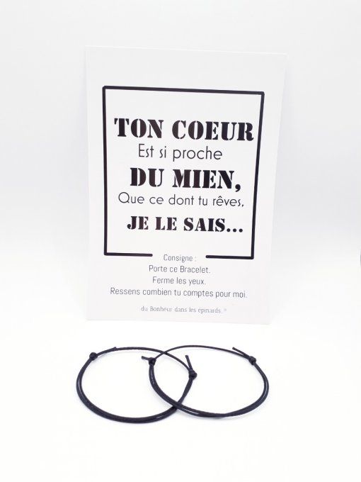 CARTE TON COEUR EST SI PROCHE + 2 BRACELETS PERMANENTS - R52