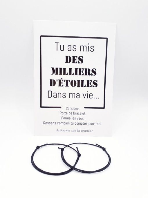 CARTE TU AS MIS DES ETOILES + 2 BRACELETS PERMANENTS  - R21