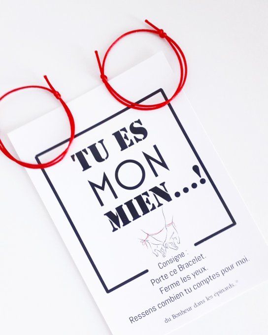 CARTE TU ES MON MIEN + 2 BRACELETS PERMANENTS - R03