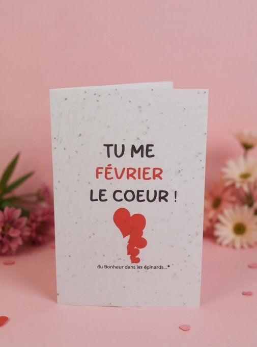 CARTE MAGIQUE A PLANTER - TU ME FEVRIER LE COEUR- N26